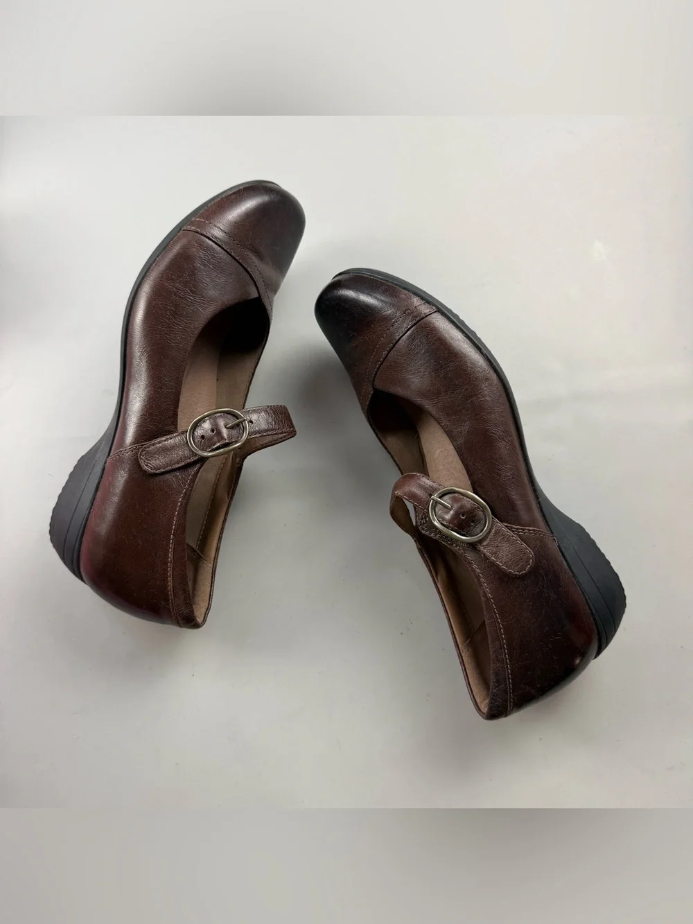 Dansko Fawna Mary Jane Brown Leather Comfort Shoes Dark Academia EU 40